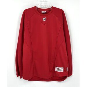 MAJESTIC AUTHENTIC COLLECTION washington nationals pullover sweatshirt red XL